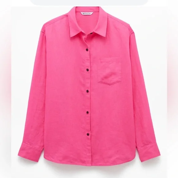 Athleta Retreat Linen Linen Button Down top. XL - Picture 13 of 14